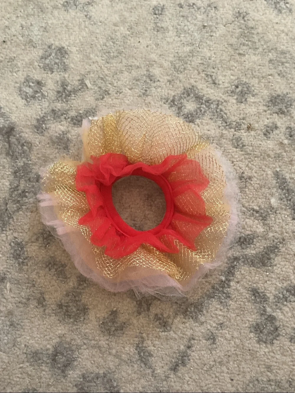 Red, white and gold pet Tutu size XXS for cat or dog